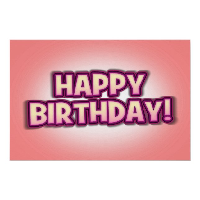 "In The Pink" Happy Birthday Party Wall Decoration (Front)