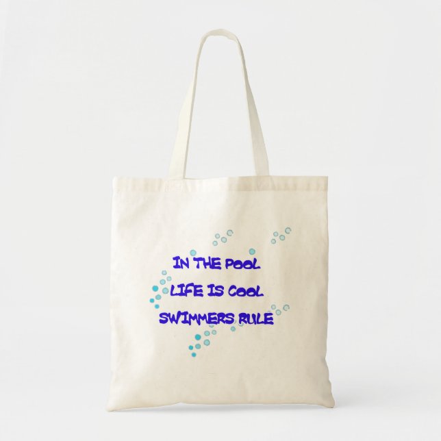 In the Pool Life Is Cool Tote Bag (Front)