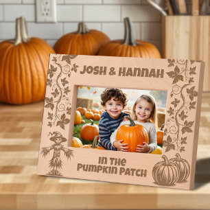 In the Pumpkin Patch, Fall Autumn Custom Name Etched Frames