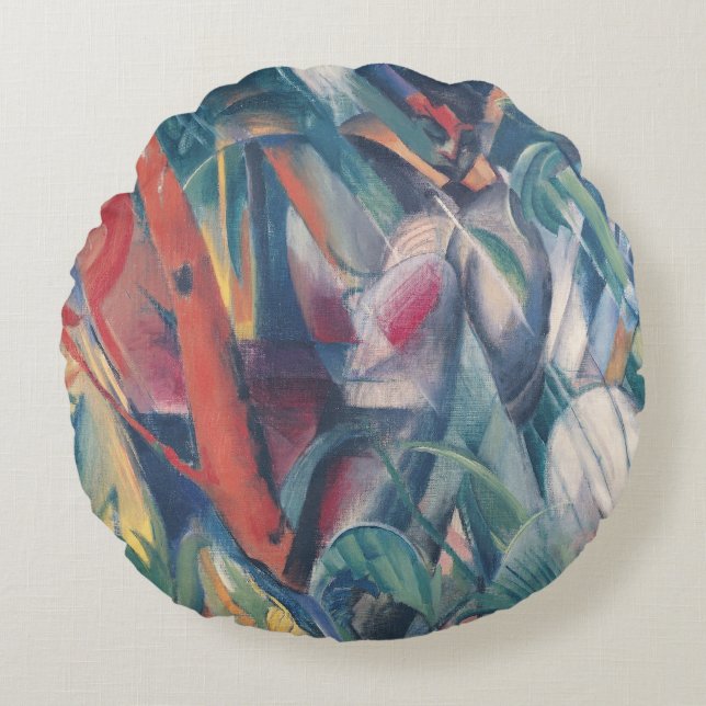 In the Rain, 1912 Round Pillow (Front)