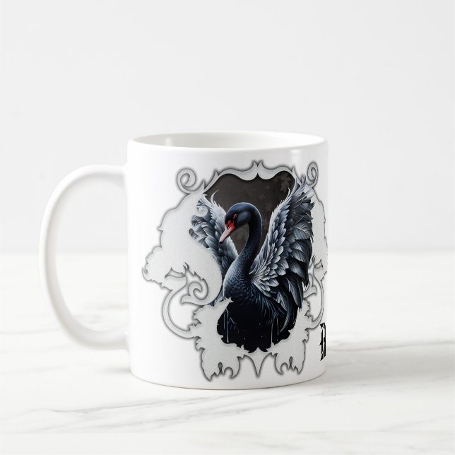 In the shadow of elegance: A black swan. Coffee Mug (Left)