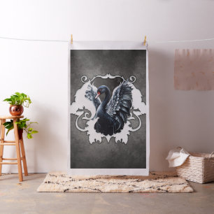 In the shadow of elegance: A black swan.  Fabric
