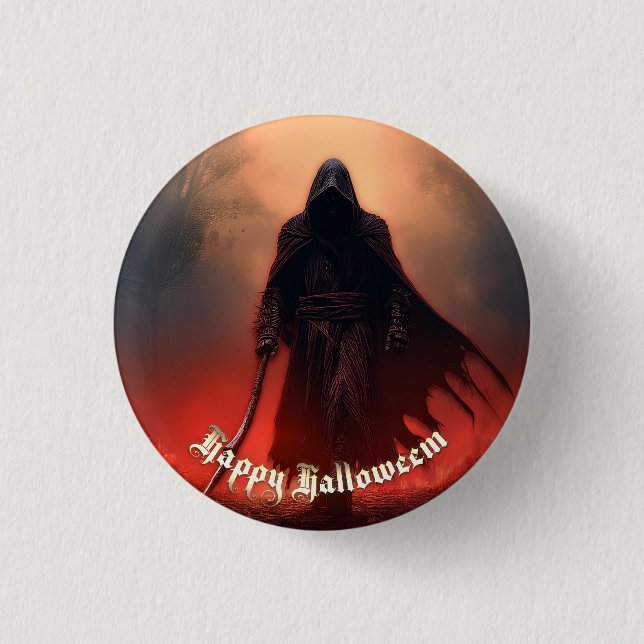 In the shadow of the Grim Reaper - Halloween Butto 1 Inch Round Button (Front)