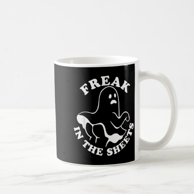 In The Sheets Funny Halloween Boo Ghost Coffee Mug (Right)