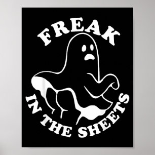 In The Sheets Funny Halloween Boo Ghost Poster