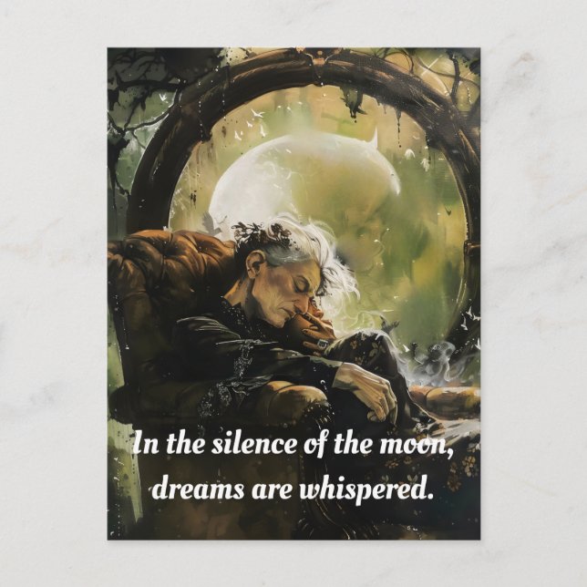In the silence of the moon, dreams are whispered. postcard (Front)