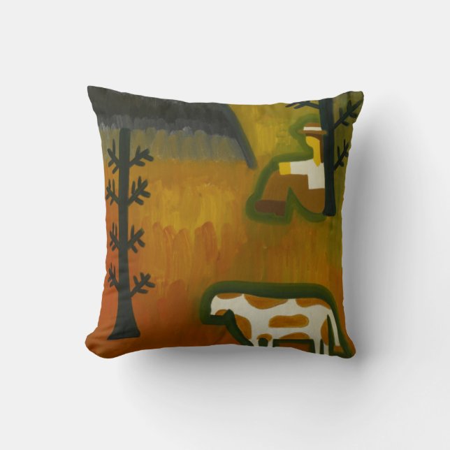 In the Silence of the Mountain 2007 Throw Pillow (Front)