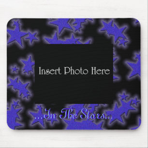 In The Stars Blue Star Pattern Frame Mouse Pad