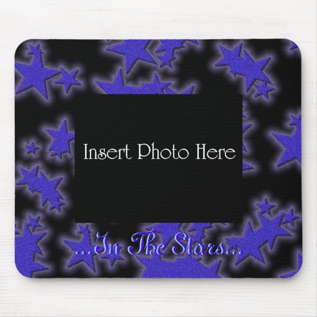 In The Stars Blue Star Pattern Frame Mouse Pad (Front)