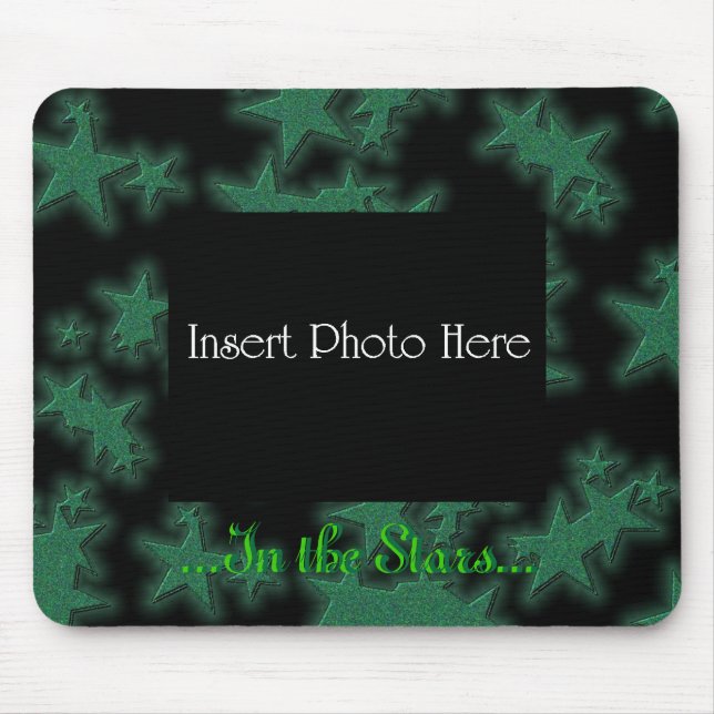 In The Stars Green Star Pattern Frame Mouse Pad (Front)