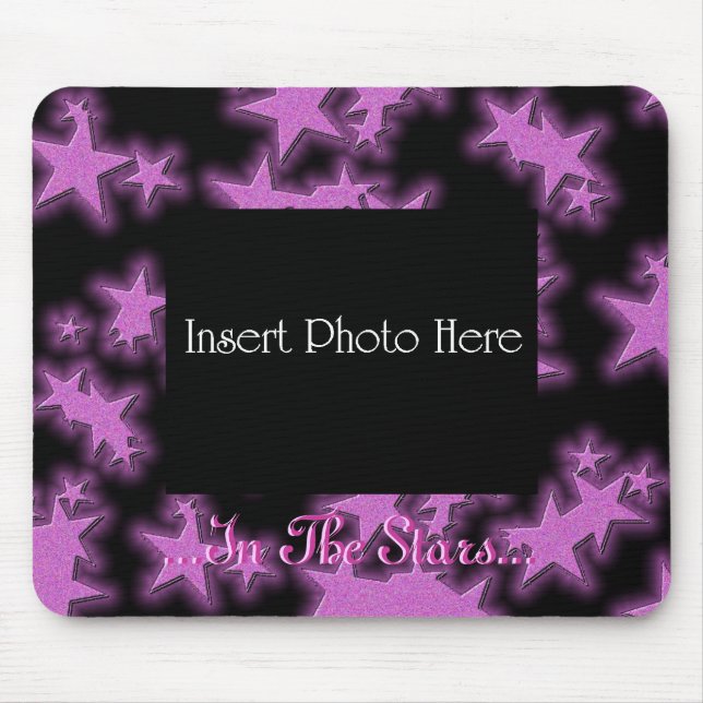 In the Stars Pink Star Pattern Frame Mouse Pad (Front)