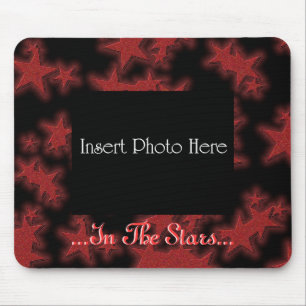 In The Stars Red Star Pattern Frame Mouse Pad