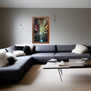 In the street at Nightmare   AI Art Poster