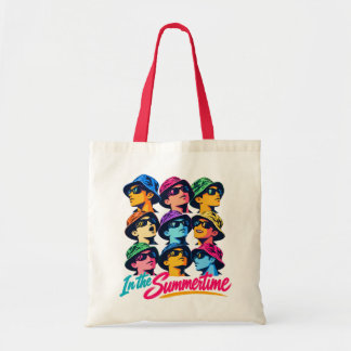 In the Summertime Colorful Pop Art Tote Bag