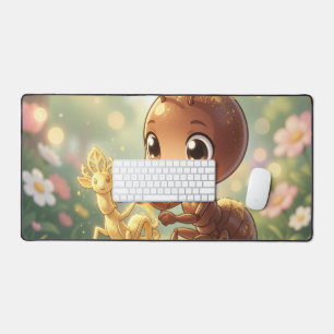 In the Tracks of Floral Gold.1 Desk Mat