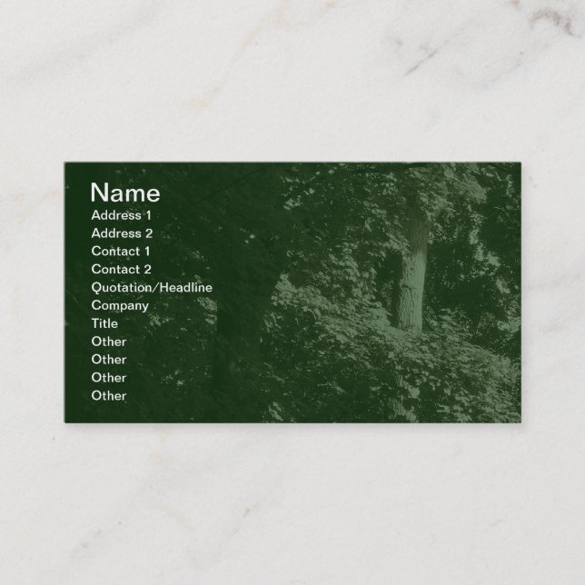 In the Trees - Dark Green Business Card (Front)