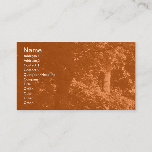 In the Trees - Orange Business Card (Front)