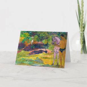 In the Vanilla Grove, Man and Horse Gauguin Card