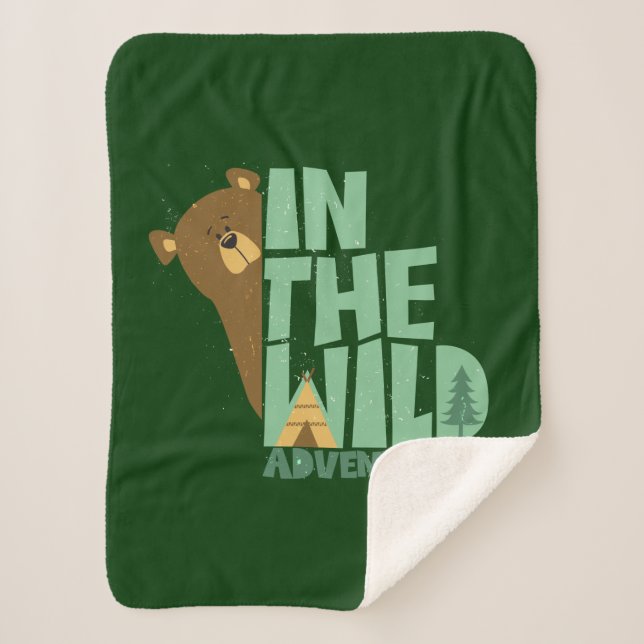 In The Wild Adventure Bear Sherpa Blanket (Front)