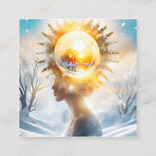In the winter, the sun is not as strong as it is d square business card