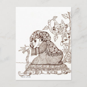 In the Woods Ukrainian Folk ARt Postcard