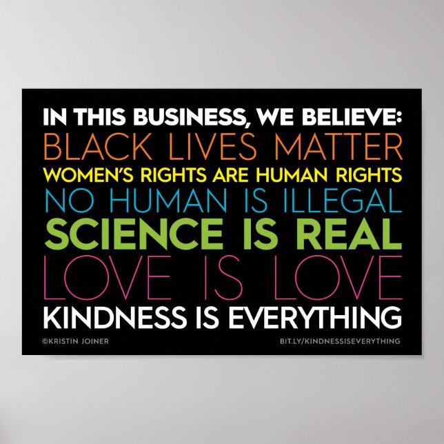 In This Business... Kindness Is Everything Sign (Front)