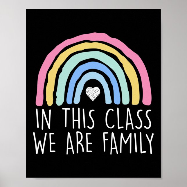 In This Class We Are Family Student Teacher Back T Poster (Front)