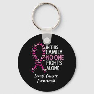 In This Family Fight Alone Breast Cancer Awareness Keychain
