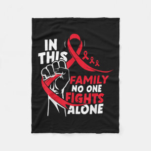 In This Family Fight Alone Heart Disease Awareness Fleece Blanket