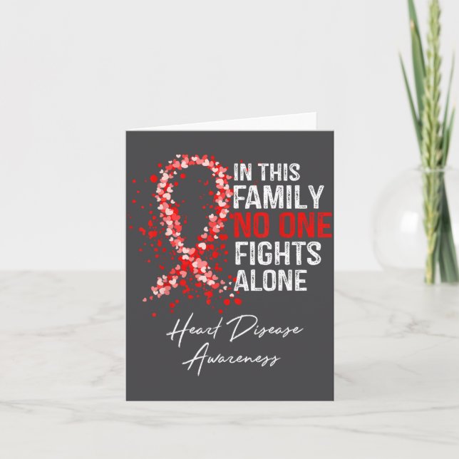In This Family Fights Alone Heart Disease Awarenes Card (Front)