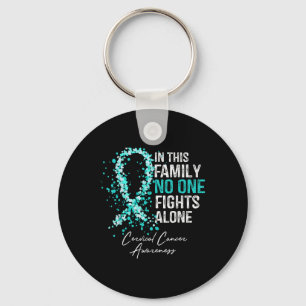 In This Family Fights Alone Shirt Cervical Cancer Keychain