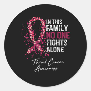 In This Family Fights Alone Shirt Throat Cancer  Classic Round Sticker