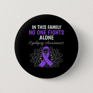 In This Family No Epilepsy Awareness Purple Ribbon 2 Inch Round Button