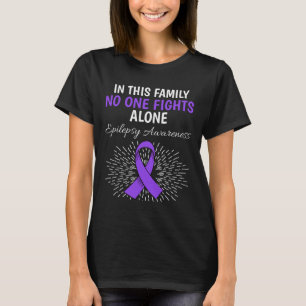 In This Family No Epilepsy Awareness Purple Ribbon T-Shirt