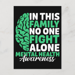 In this family no one fight alone mental health aw holiday postcard