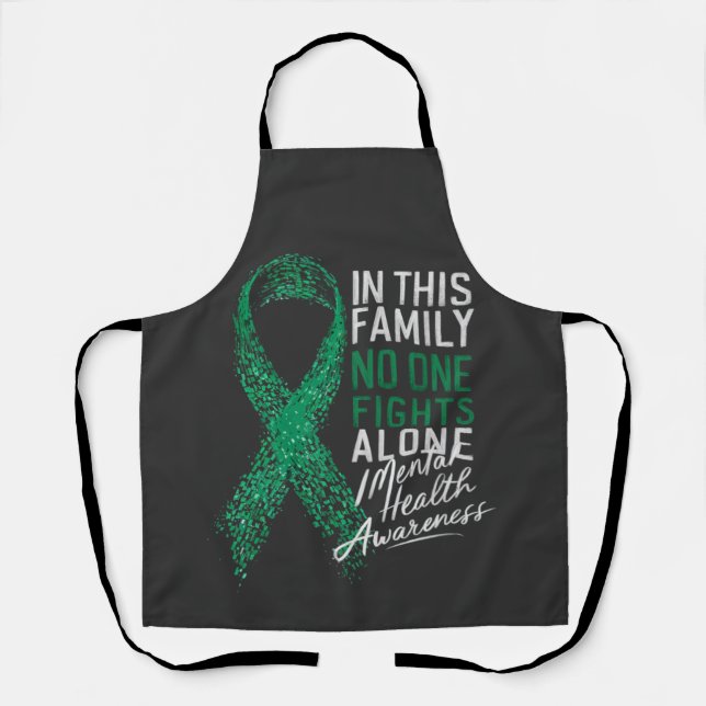  In This Family No One Fights Alone Mental Health  Apron (Front)