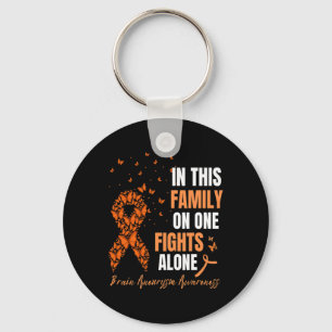 In This Family No Ones Fight Alone Brain Aneurysm  Keychain