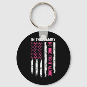 In This Family Nobody Fight Alone Breast Cancer Aw Keychain