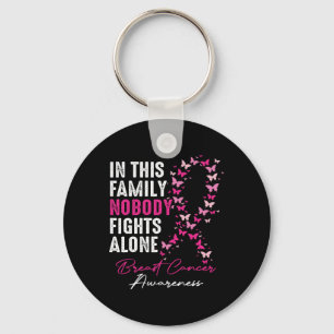 In This Family Nobody Fight Alone Breast Cancer Aw Keychain