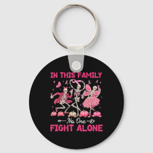 In This Family Nobody Fight Alone Breast Cancer Ha Keychain