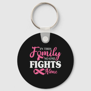 In This Family Nobody Fight Alone Breast Cancer Pi Keychain