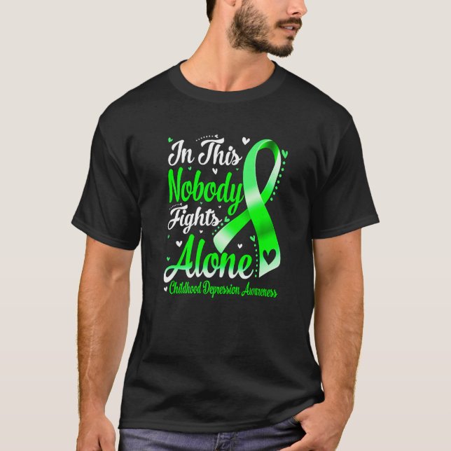 In This Family Nobody Fight Alone Childhood Depres T-Shirt (Front)