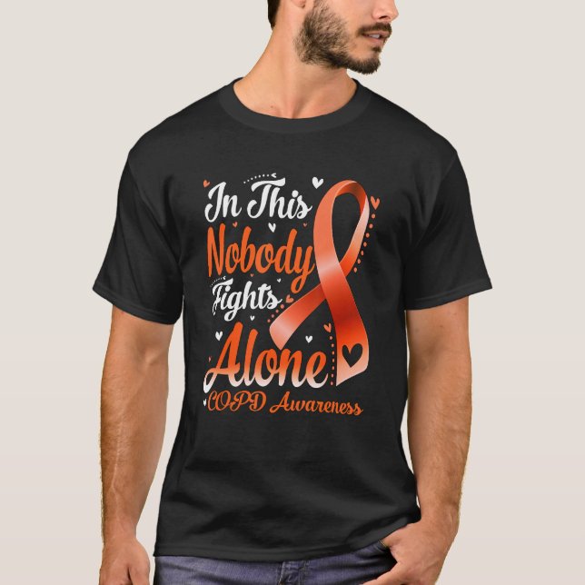In This Family Nobody Fight Alone COPD Awareness T-Shirt (Front)