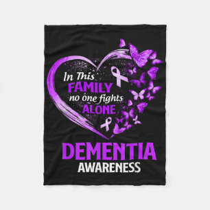 In This Family Nobody Fight Alone Dementia Awarene Fleece Blanket
