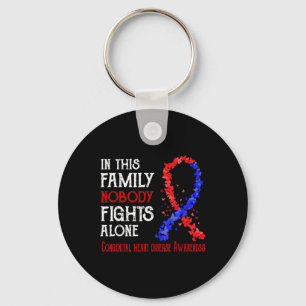In This Family Nobody Fights Alone Congenital Hear Keychain