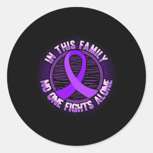 In This Family Nobody Fights Alone Heimerheimers R Classic Round Sticker
