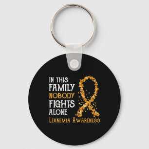In This Family Nobody Fights Alone Leukaemia Keychain