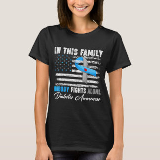 In This Family Nobody Fights Alone Type 1 Diabetes T-Shirt