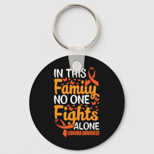 In This Family Nobody Figths Alone Leukaemia Aware Keychain