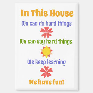 In This House "house rules" magnet